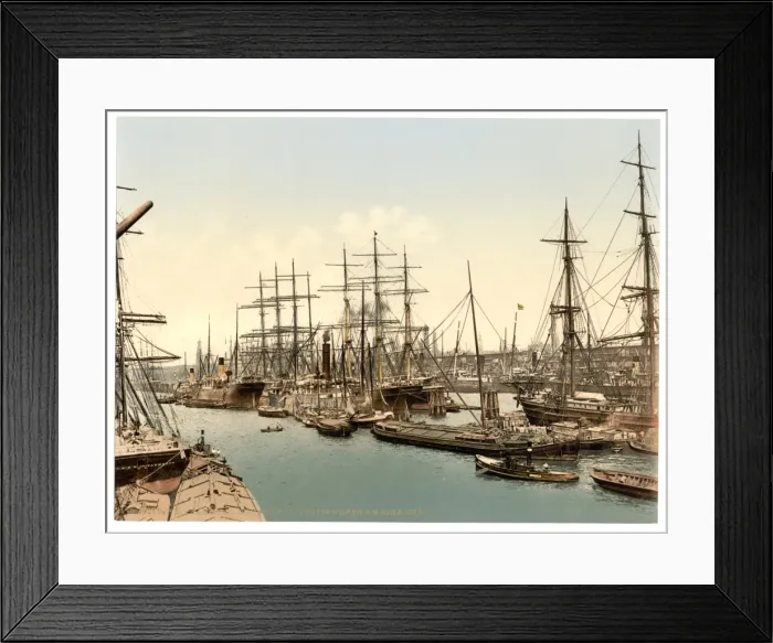 Framed Print : Docks and shipping, Hamburg, Germany Framed Print : Docks and shipping, Hamburg, Germany