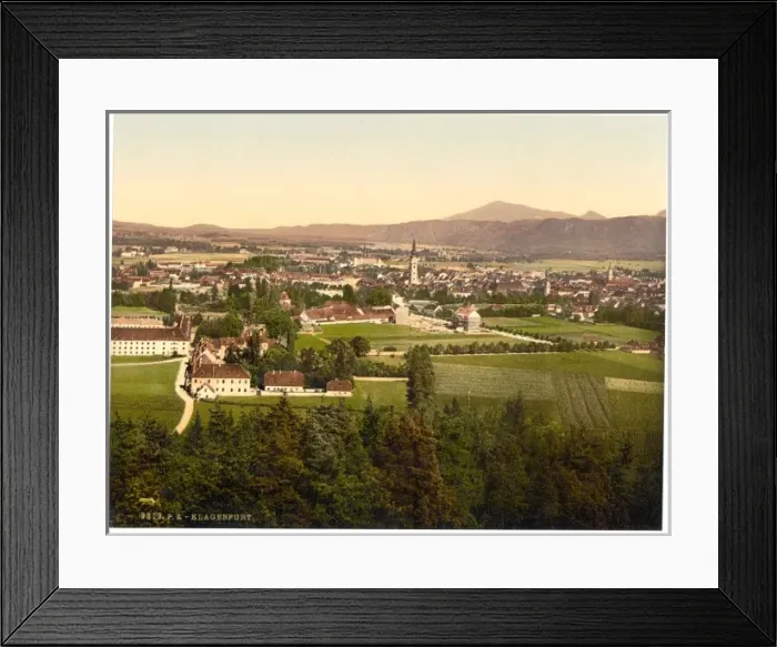Framed Print : Klagenfurt from Kreuzberg, Carinthia, Austro-Hungary Framed Print : Klagenfurt from Kreuzberg, Carinthia, Austro-Hungary