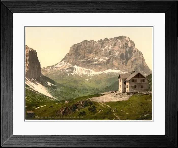 Framed Print : Grodnerjoch, hospice and Langkoff (i. e. Langkofl), Tyrol, A Framed Print : Grodnerjoch, hospice and Langkoff (i. e. Langkofl), Tyrol, A