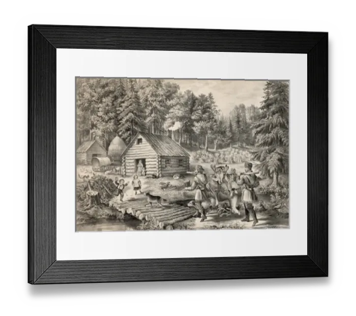 Framed Print : The pioneers home: on the western frontier Framed Print : The pioneers home: on the western frontier