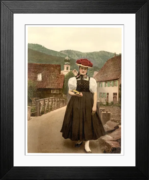 Framed Print : A Girl of the Black Forest, Black Forest, Baden, Germany Framed Print : A Girl of the Black Forest, Black Forest, Baden, Germany