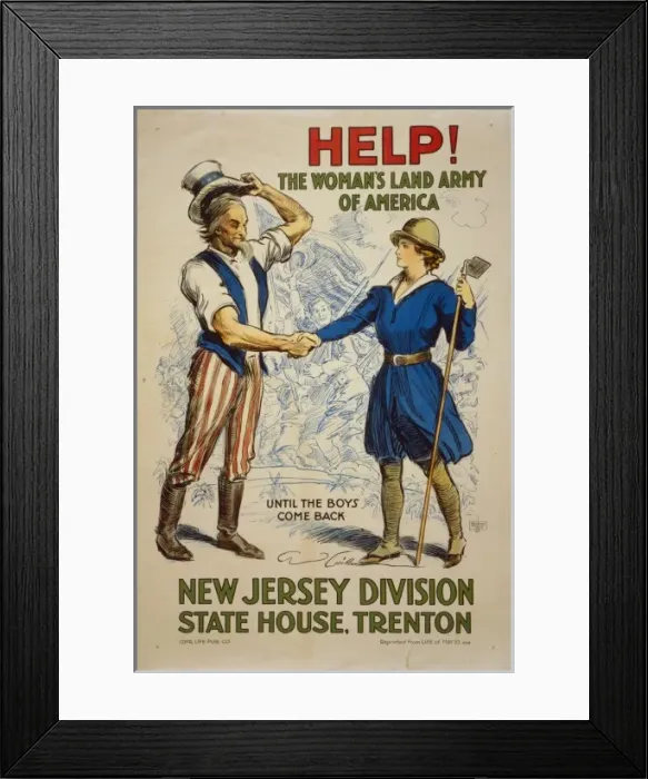Framed Print : Help! The Womans Land Army of America, New Jersey Division Framed Print : Help! The Womans Land Army of America, New Jersey Division