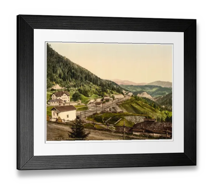 Framed Print : Semmering Railway, Semmering Station and Hotel Stephanie, St Framed Print : Semmering Railway, Semmering Station and Hotel Stephanie, St