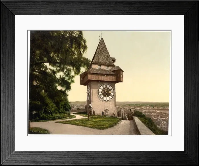Framed Print : Graz, the clock, Styria, Austro-Hungary Framed Print : Graz, the clock, Styria, Austro-Hungary