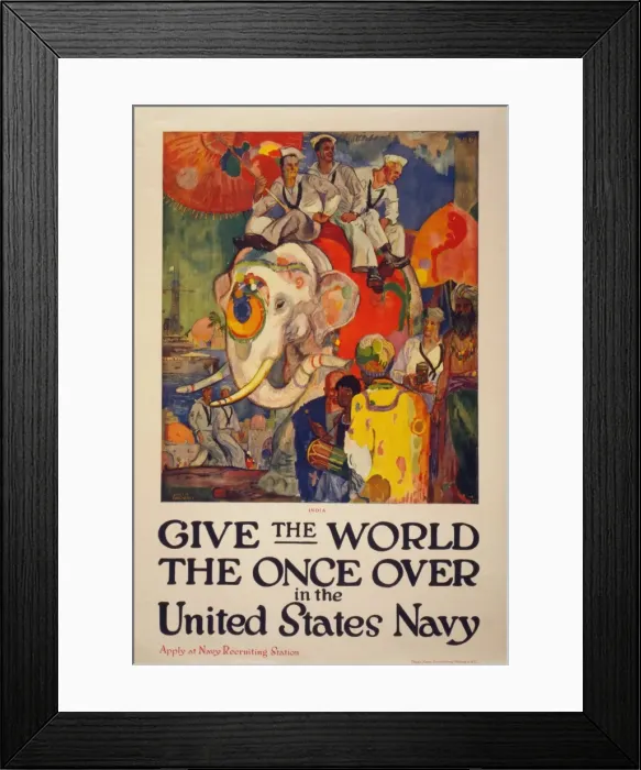 Framed Print : Give the world the once over in the United States Navy Apply Framed Print : Give the world the once over in the United States Navy Apply