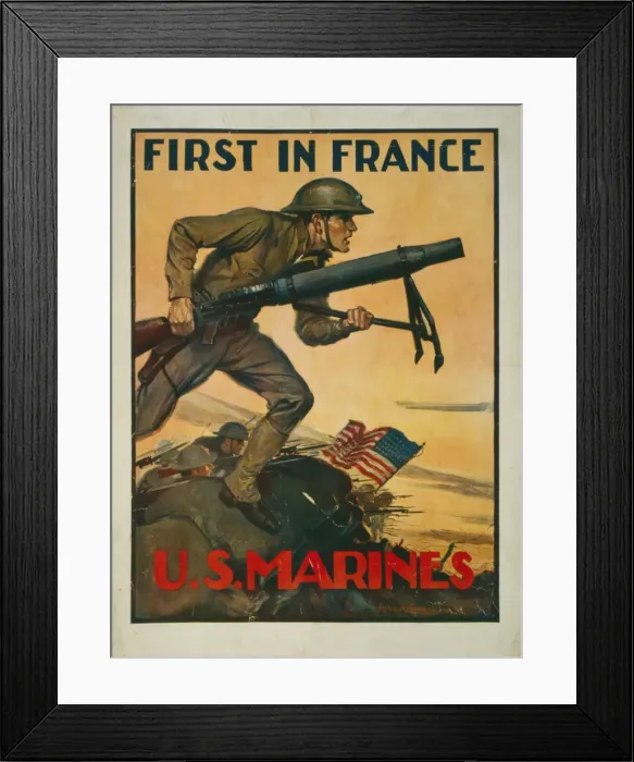 Framed Print : First in France - US Marines Framed Print : First in France - US Marines