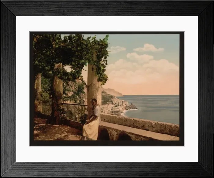 Framed Print : Amalfi, from the Capuccini, Naples, Italy Framed Print : Amalfi, from the Capuccini, Naples, Italy