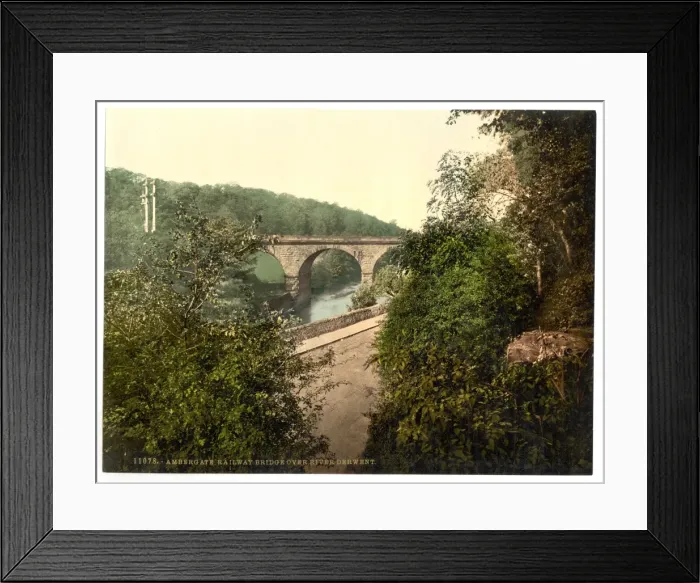 Framed Print : Ambergate, railway bridge over River Derwent, Derbyshire, En Framed Print : Ambergate, railway bridge over River Derwent, Derbyshire, En