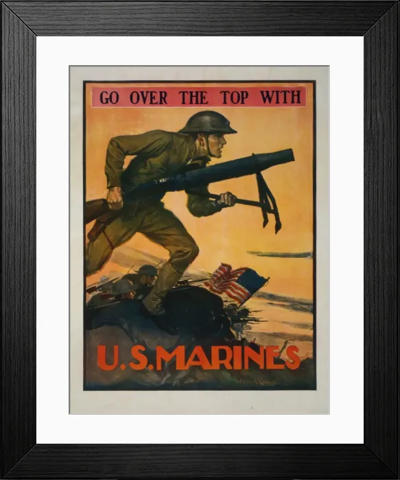 Framed Print : Go over the top with US Marines Framed Print : Go over the top with US Marines