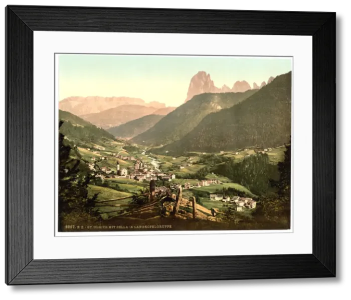 Framed Print : Grodenthal, St. Ulrich with Sella and Langkoflgruppe, Tyrol Framed Print : Grodenthal, St. Ulrich with Sella and Langkoflgruppe, Tyrol
