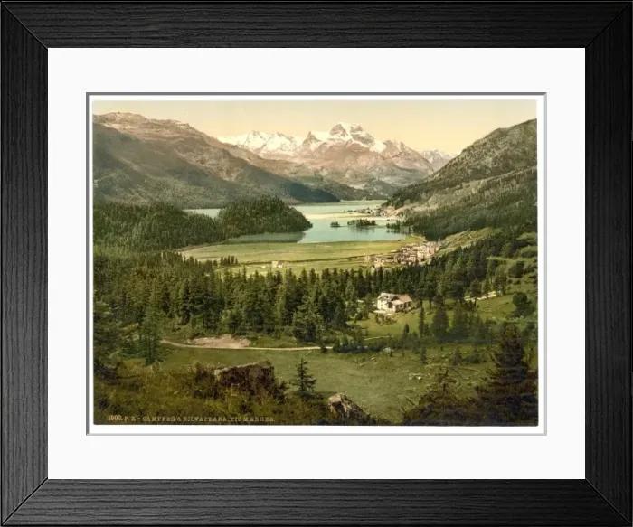 Framed Print : Upper Engadine, Kampfer and Silverplana, II. Grisons, Switz Framed Print : Upper Engadine, Kampfer and Silverplana, II. Grisons, Switz