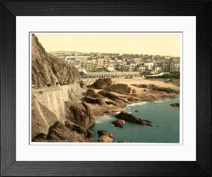 Framed Print : Town and beach from Capstone, Ilfracombe, England