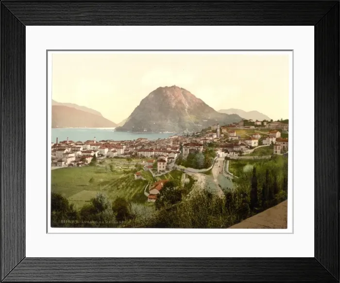 Framed Print : Lugano, from Massagno, Tessin, Switzerland Framed Print : Lugano, from Massagno, Tessin, Switzerland