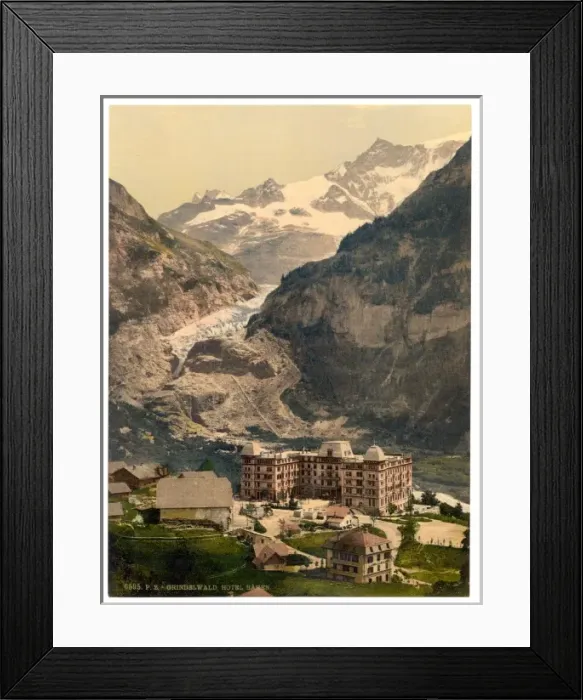 Framed Print : Grindelwald, Bear Hotel and glacier, Bernese Oberland, Switz Framed Print : Grindelwald, Bear Hotel and glacier, Bernese Oberland, Switz