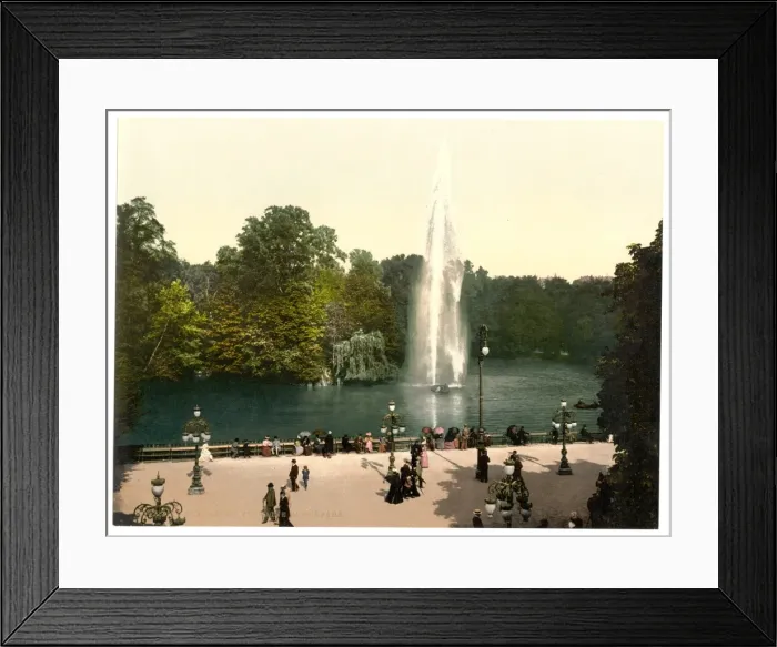 Framed Print : Fountain in the Kurpark, Wiesbaden, Hesse-Nassau, Germany Framed Print : Fountain in the Kurpark, Wiesbaden, Hesse-Nassau, Germany