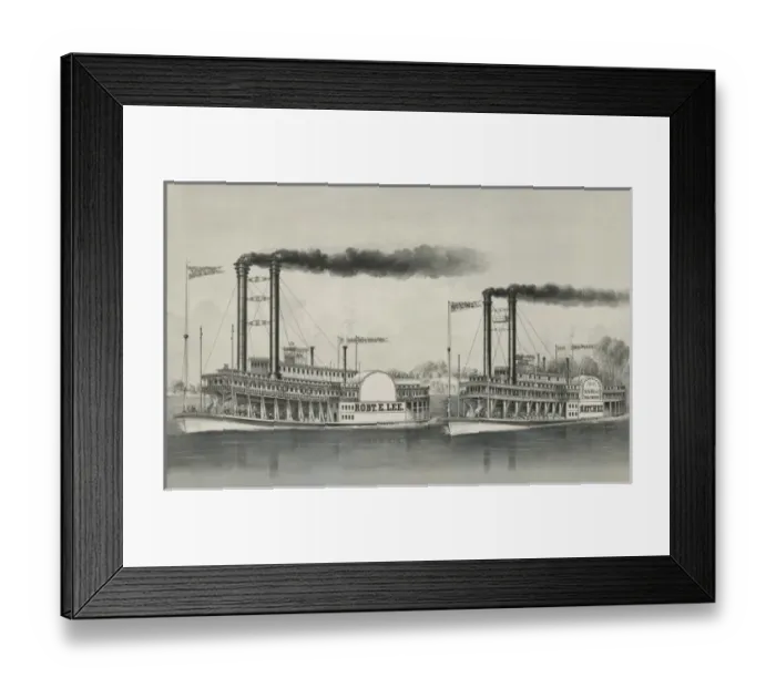 Framed Print : The great race on the Mississippi: from New Orleans to St. L Framed Print : The great race on the Mississippi: from New Orleans to St. L