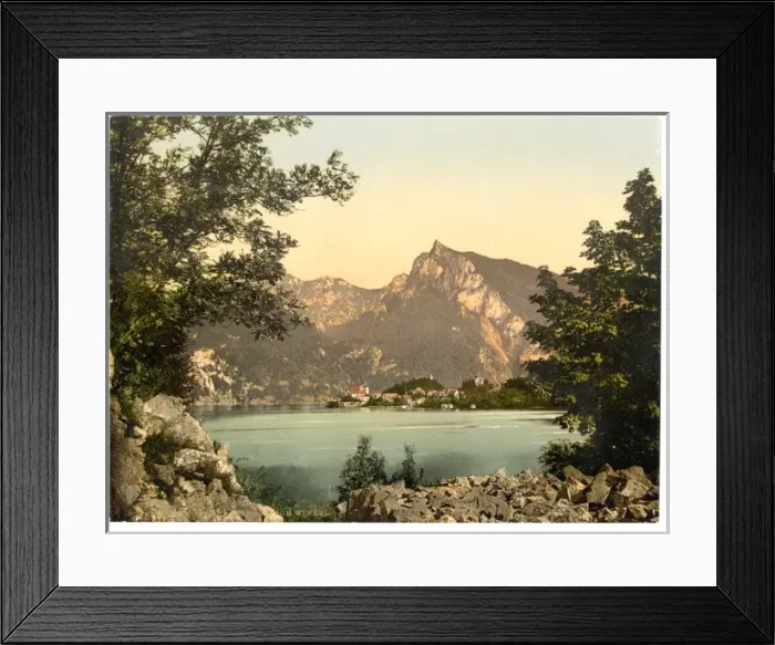 Framed Print : Traunkirchen, from Winkel, Upper Austria, Austro-Hungary Framed Print : Traunkirchen, from Winkel, Upper Austria, Austro-Hungary