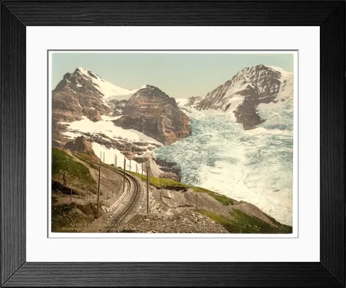 Framed Print : Jungfrau, railroad, Eiger and Monch, with Eiger Glacier, Ber Framed Print : Jungfrau, railroad, Eiger and Monch, with Eiger Glacier, Ber