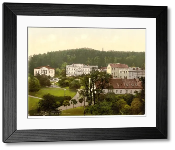 Framed Print : Ferdinands Street, Marienbad, Bohemia, Austro-Hungary Framed Print : Ferdinands Street, Marienbad, Bohemia, Austro-Hungary