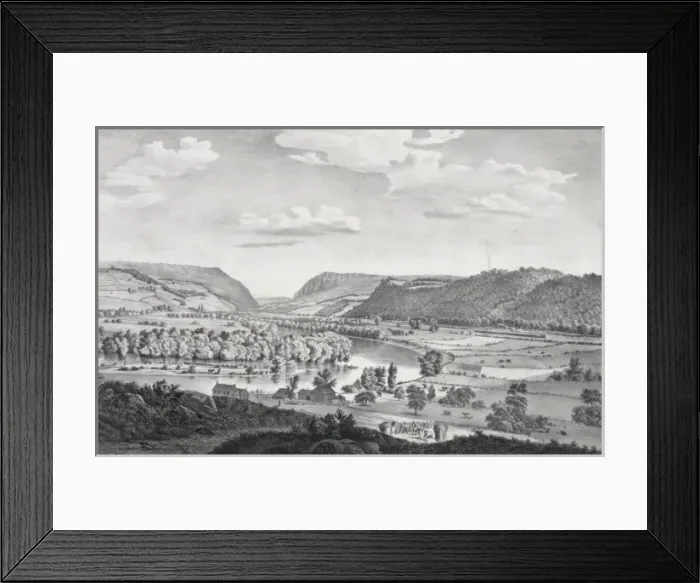 Framed Print : View on the Delaware: water gap in the distance Framed Print : View on the Delaware: water gap in the distance