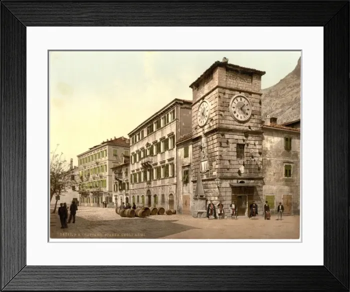 Framed Print : Cattaro, Army Square, Dalmatia, Austro-Hungary Framed Print : Cattaro, Army Square, Dalmatia, Austro-Hungary