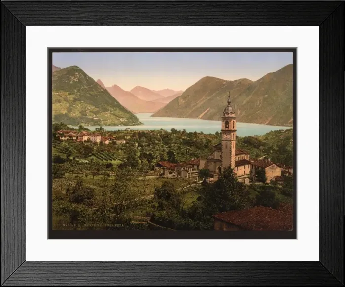 Framed Print : General view, Porlezza, Italy Framed Print : General view, Porlezza, Italy