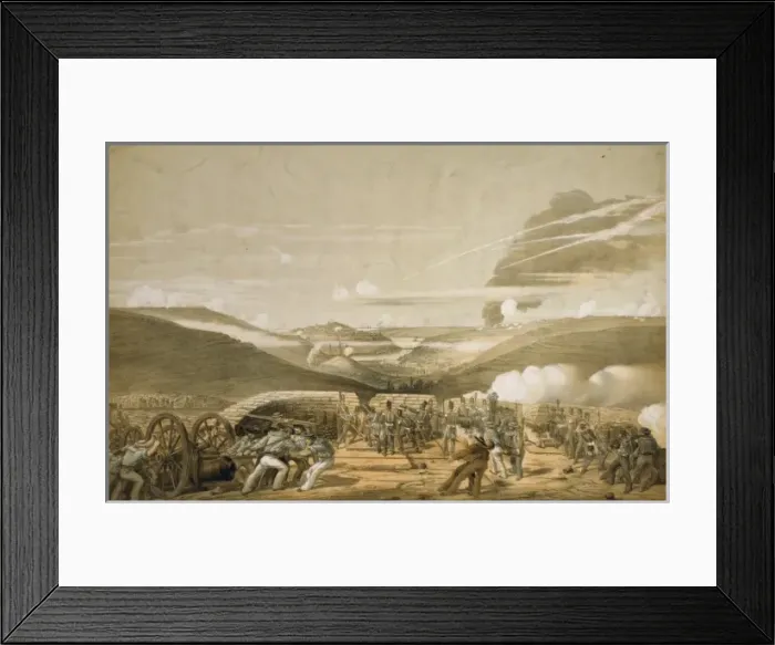 Framed Print : Siege of Sevastopol from the New 32 pounder battery above th Framed Print : Siege of Sevastopol from the New 32 pounder battery above th
