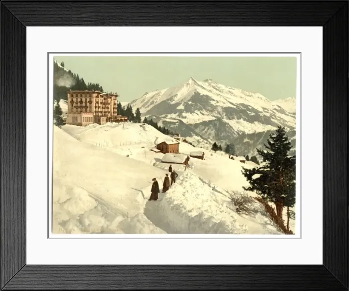 Framed Print : Leysin, the sanatorium and Chaussy in winter, Nand, Canton o Framed Print : Leysin, the sanatorium and Chaussy in winter, Nand, Canton o