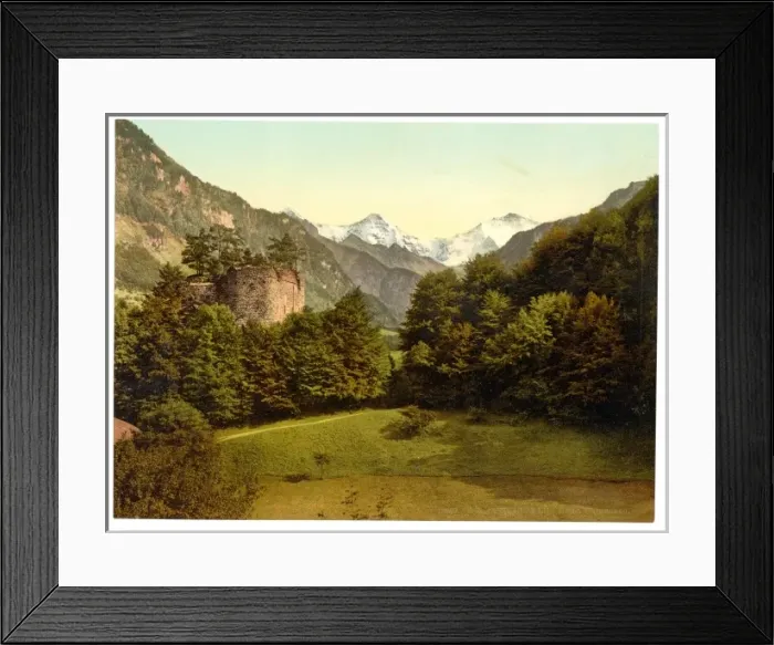 Framed Print : Interlaken, the ruins of Unspunnen, Bernese Oberland, Switze Framed Print : Interlaken, the ruins of Unspunnen, Bernese Oberland, Switze