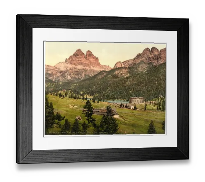 Framed Print : Misurinasee and the Three Spires (i. e. Derl Zinnen), Tyrol Framed Print : Misurinasee and the Three Spires (i. e. Derl Zinnen), Tyrol