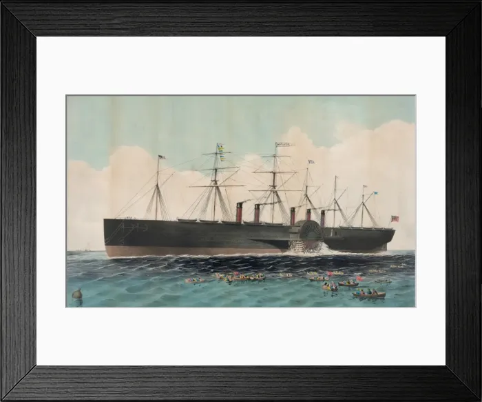 Framed Print : The iron steam ship Great Eastern 22, 500 tons: constructed u Framed Print : The iron steam ship Great Eastern 22, 500 tons: constructed u