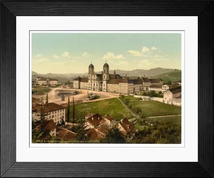 Framed Print : Einsiedeln, schoolhouse and monastery, Lake Lucerne, Switzer Framed Print : Einsiedeln, schoolhouse and monastery, Lake Lucerne, Switzer