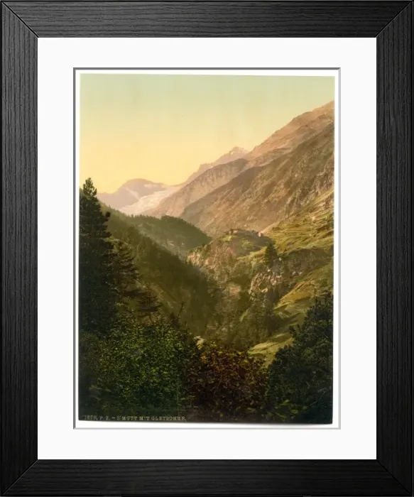 Framed Print : Zmutt Valley, glacier in background, Valais, Allps of, Switz Framed Print : Zmutt Valley, glacier in background, Valais, Allps of, Switz