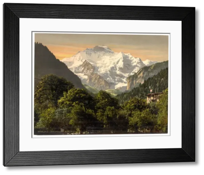 Framed Print : Jungfrau, from Hohenweg, Bernese Oberland, Switzerland