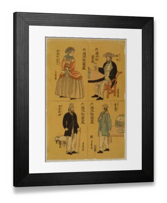 Framed Print : Portraits of foreigners - Dutch, Russian, American lady, Ame Framed Print : Portraits of foreigners - Dutch, Russian, American lady, Ame