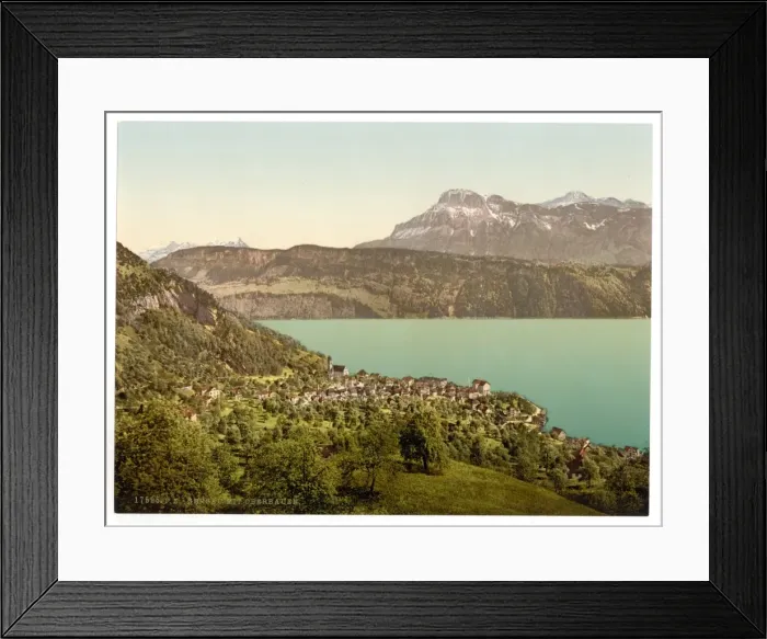 Framed Print : Gersau with Oberbauen, Lake Lucerne, Switzerland Framed Print : Gersau with Oberbauen, Lake Lucerne, Switzerland