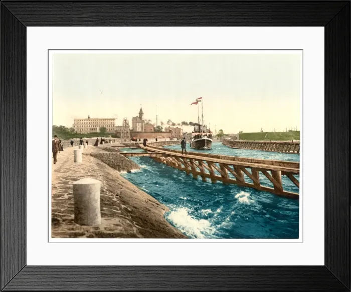 Framed Print : Harbor, hotel and pilot station, Colberg, Pommeraina, German Framed Print : Harbor, hotel and pilot station, Colberg, Pommeraina, German