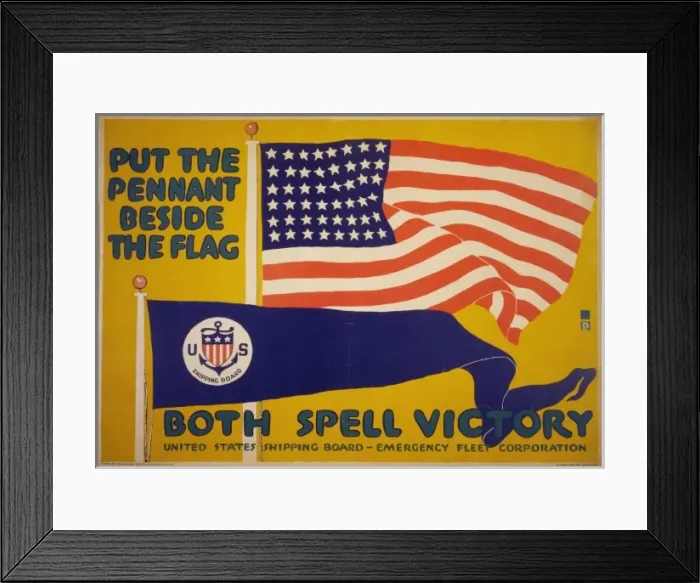 Framed Print : Put the pennant beside the flag - Both spell victory United Framed Print : Put the pennant beside the flag - Both spell victory United