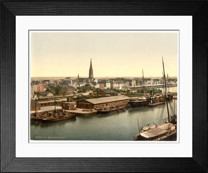 Framed Print : Town from the Lighthouse, Bremerhafen, Hanover (i. e. Hannove Framed Print : Town from the Lighthouse, Bremerhafen, Hanover (i. e. Hannove