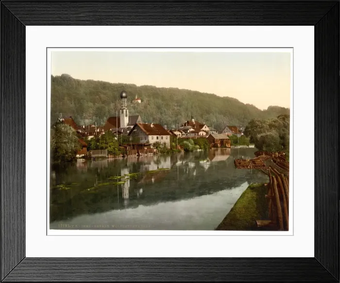 Framed Print : Wolfrathshausen (i. e. Wolfratshausen), Upper Bavaria, German Framed Print : Wolfrathshausen (i. e. Wolfratshausen), Upper Bavaria, German