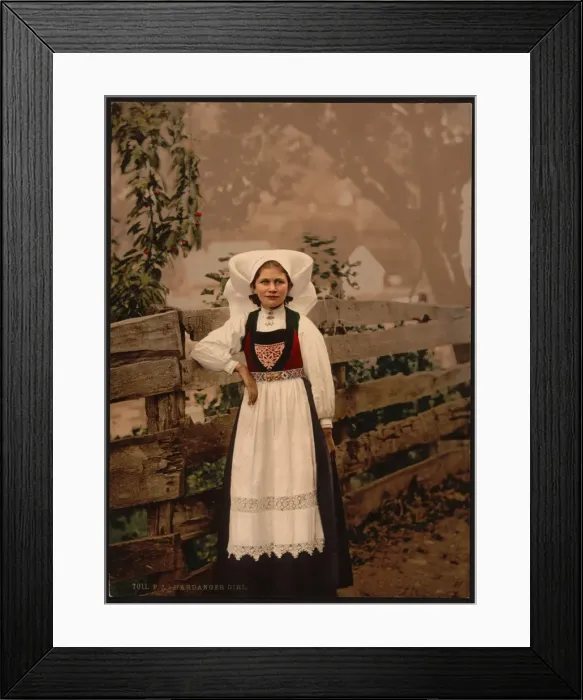 Framed Print : A Hardanger girl, Hardanger Fjord, Norway Framed Print : A Hardanger girl, Hardanger Fjord, Norway