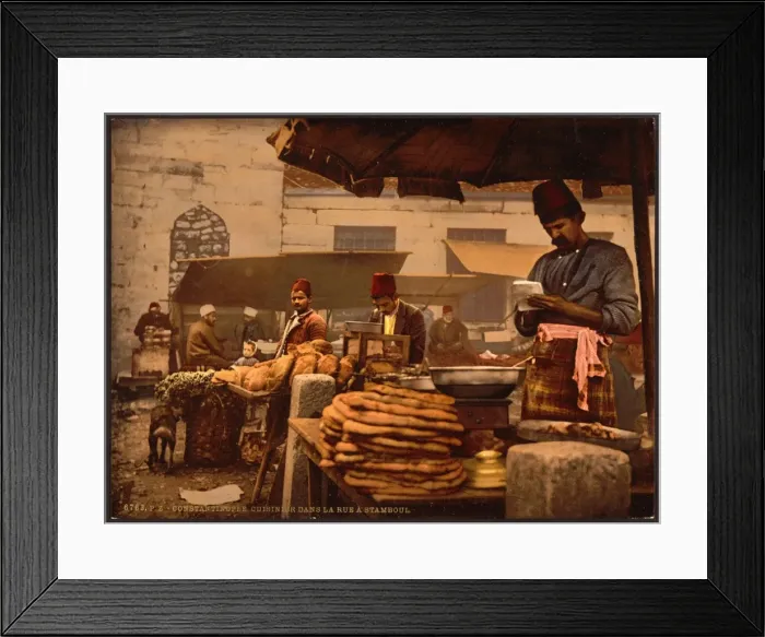 Framed Print : Cook in the rue de Stamboul, Constantinople, Turkey Framed Print : Cook in the rue de Stamboul, Constantinople, Turkey