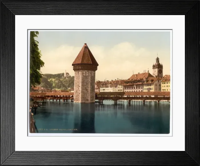 Framed Print : Chapel Bridge and view of Pilatus, Lucerne, Switzerland Framed Print : Chapel Bridge and view of Pilatus, Lucerne, Switzerland