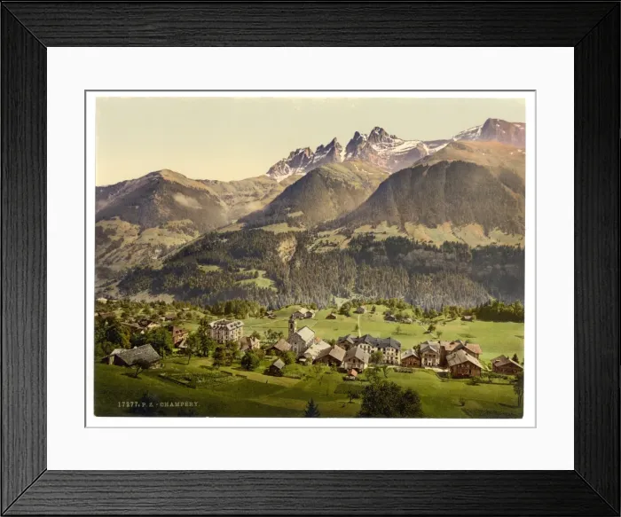 Framed Print : Champery, general view, Valais, Alps of, Switzerland Framed Print : Champery, general view, Valais, Alps of, Switzerland