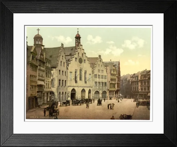 Framed Print : Romerberg with Romer, Frankfort on Main (i. e. Frankfurt am M Framed Print : Romerberg with Romer, Frankfort on Main (i. e. Frankfurt am M