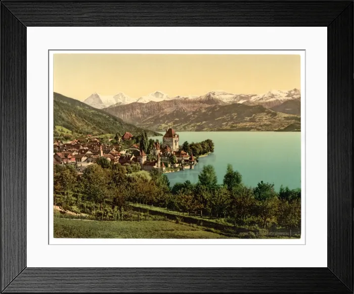 Framed Print : Oberhofen village, Bernese Oberland, Switzerland Framed Print : Oberhofen village, Bernese Oberland, Switzerland
