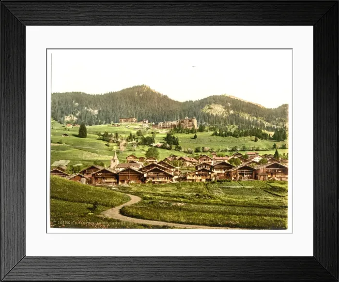 Framed Print : Leysin, general view of village and hotels, Nand, Canton of Framed Print : Leysin, general view of village and hotels, Nand, Canton of