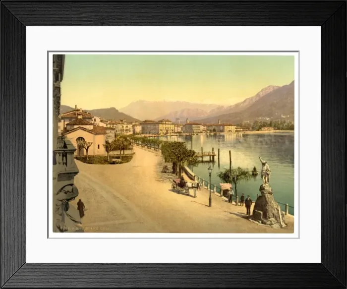 Framed Print : Lugano, the quay, Tessin, Switzerland Framed Print : Lugano, the quay, Tessin, Switzerland