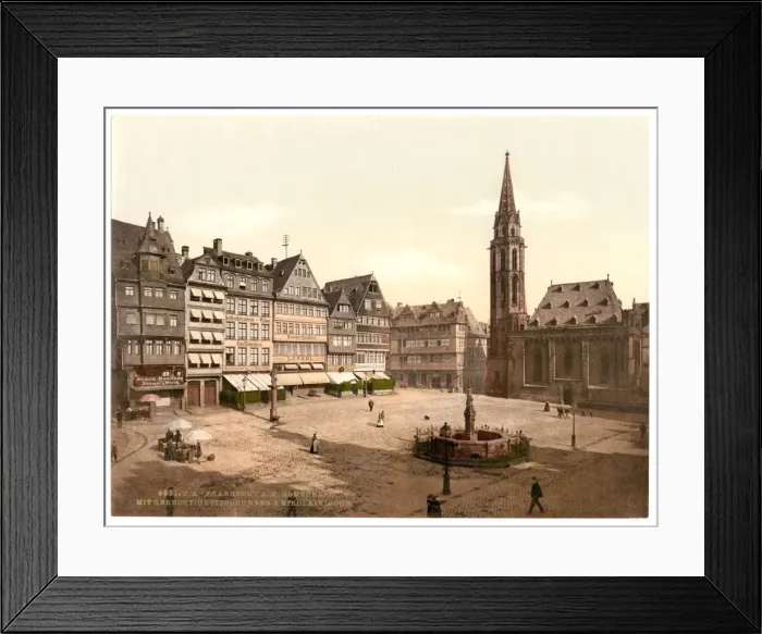 Framed Print : Romerberg and Nicholas Church, Frankfort on Main (i. e. Frank Framed Print : Romerberg and Nicholas Church, Frankfort on Main (i. e. Frank