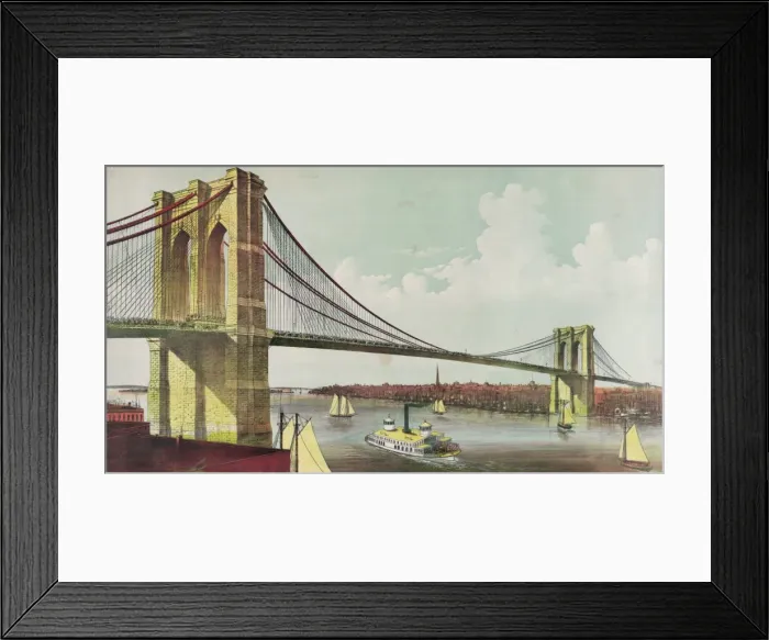 Framed Print : The great East River suspension bridge: connecting the citie Framed Print : The great East River suspension bridge: connecting the citie